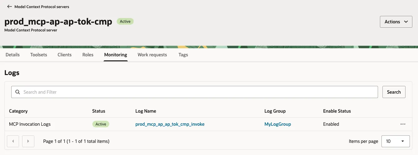 Active MCP Invocation Logs