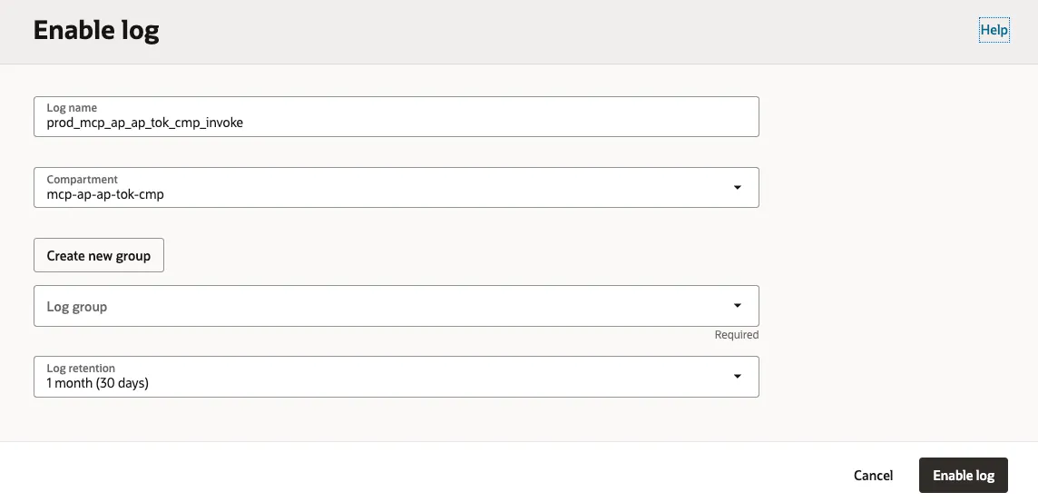 Enable log dialog
